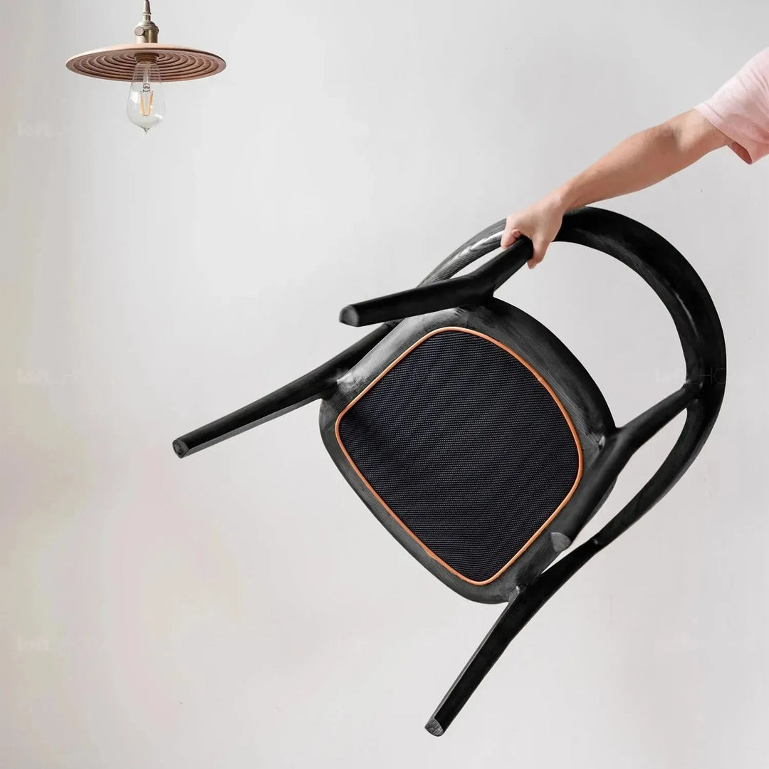 Japandi wood dining chair hero detail 12.