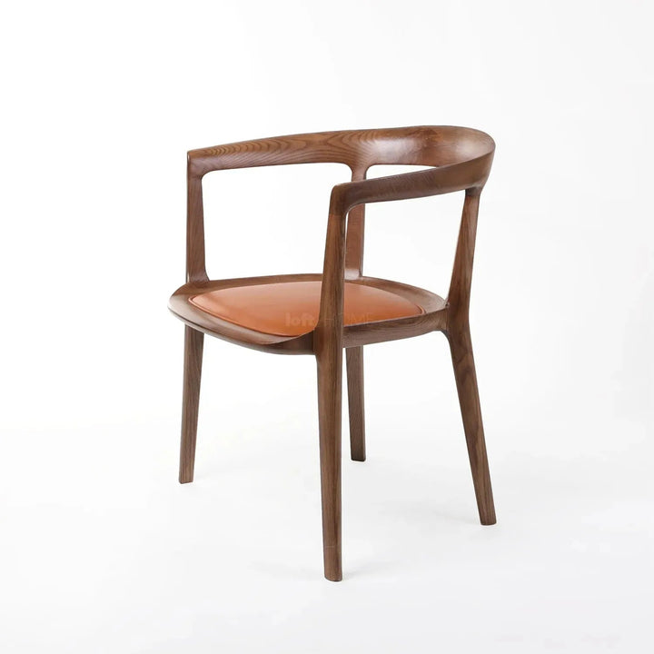 Japandi wood dining chair hero in still life.