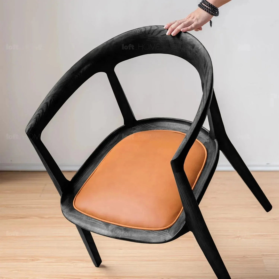 Japandi wood dining chair hero detail 13.