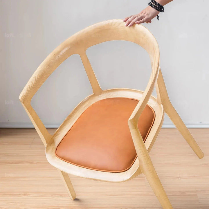 Japandi wood dining chair hero detail 5.