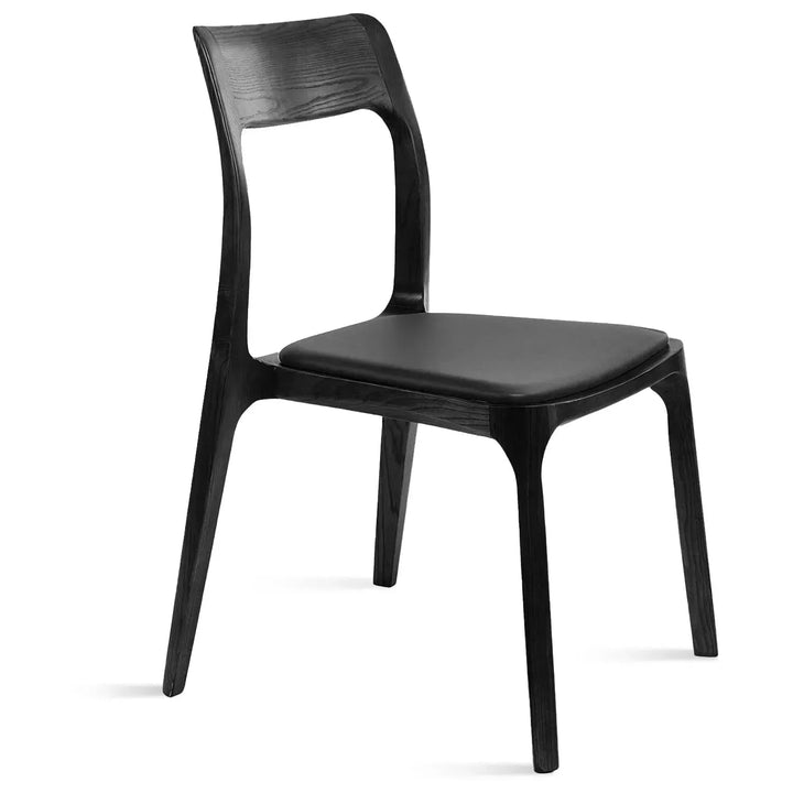 Japandi wood dining chair sleek detail 9.