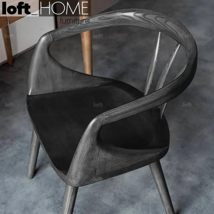 Japandi wood dining chair vero detail 4.