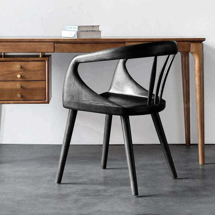 Japandi wood dining chair vero detail 6.