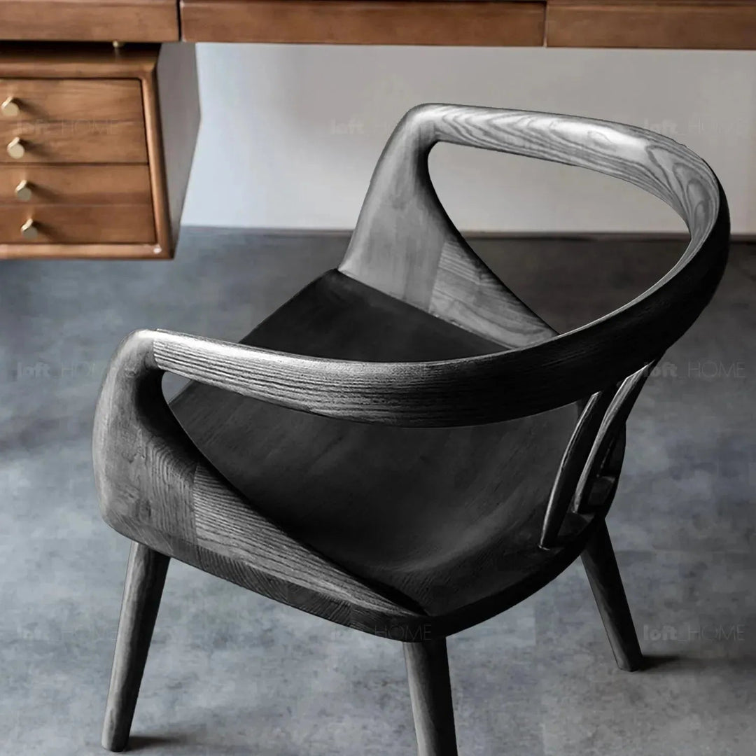 Japandi wood dining chair vero detail 5.