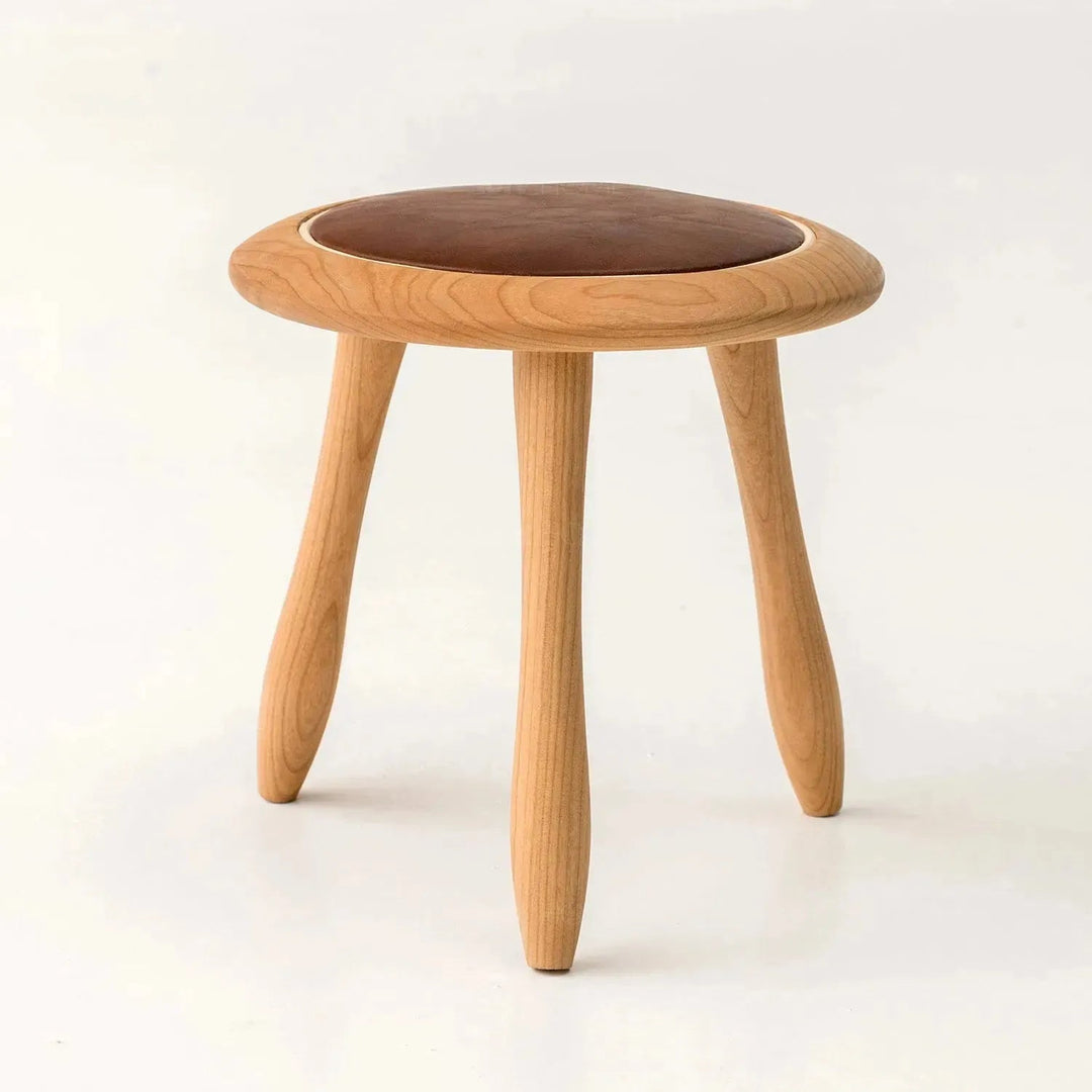 Japandi Wood Round Stool 2pcs Set PETITE