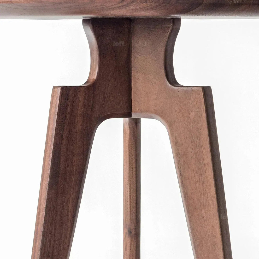 Japandi wood side table cloudtop with context.