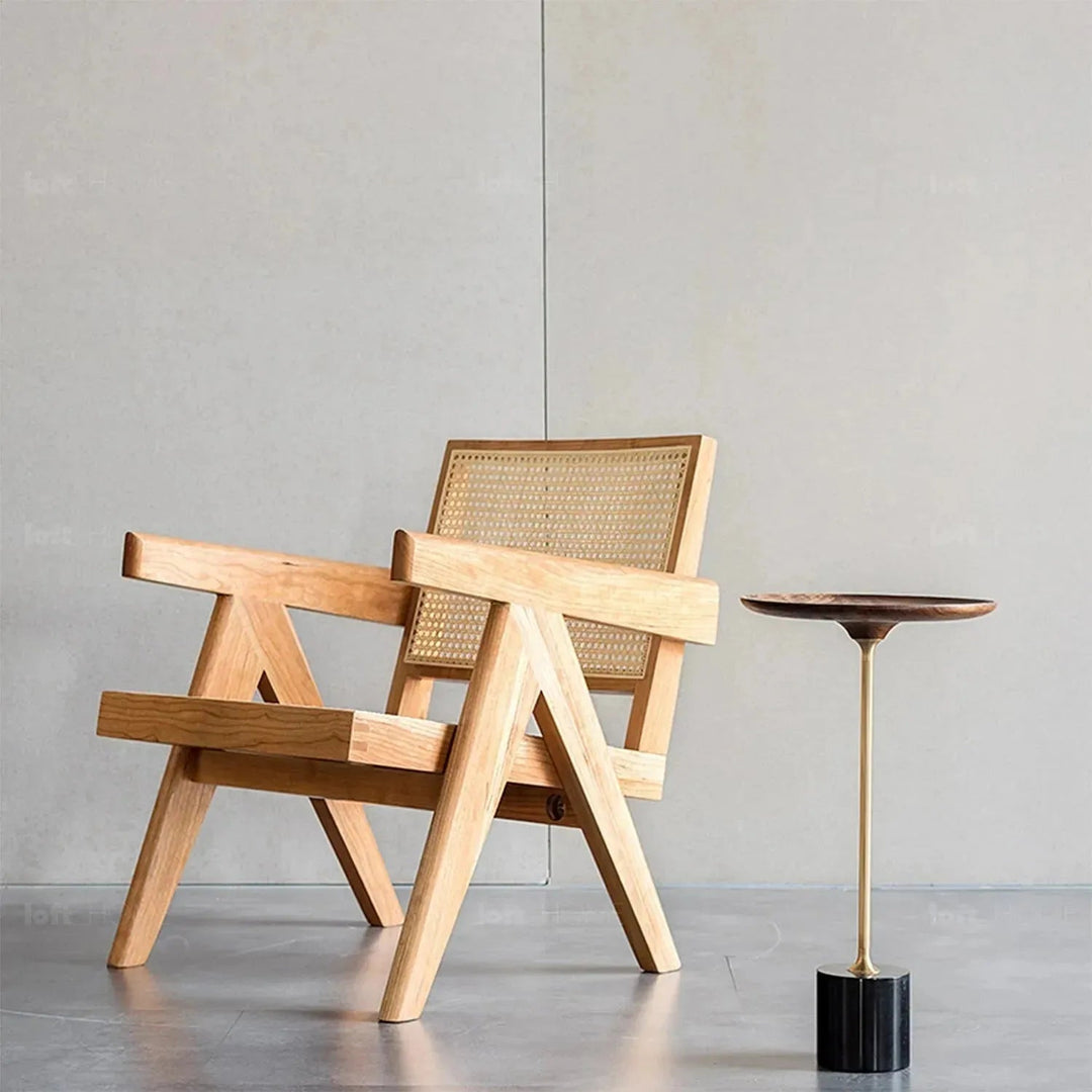 Japandi wood side table cocktail color swatches.