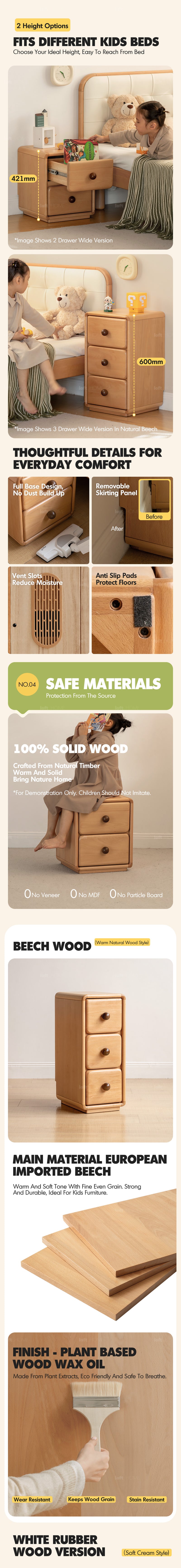 Scandinavian Wood Kids Side Table YUNAE More Details and Instruction_4