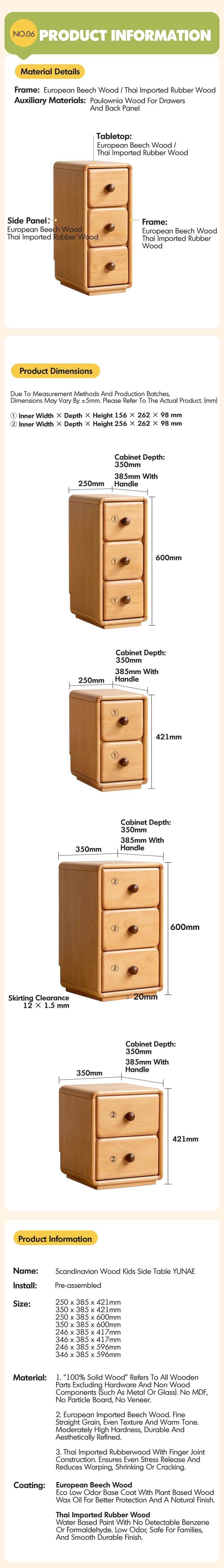 Scandinavian Wood Kids Side Table YUNAE More Details and Instruction_7
