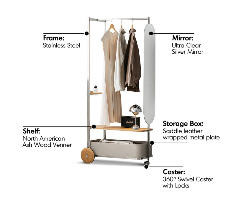 Bauhaus Stainless Steel Clothes Hanger HERA Material Details Chart