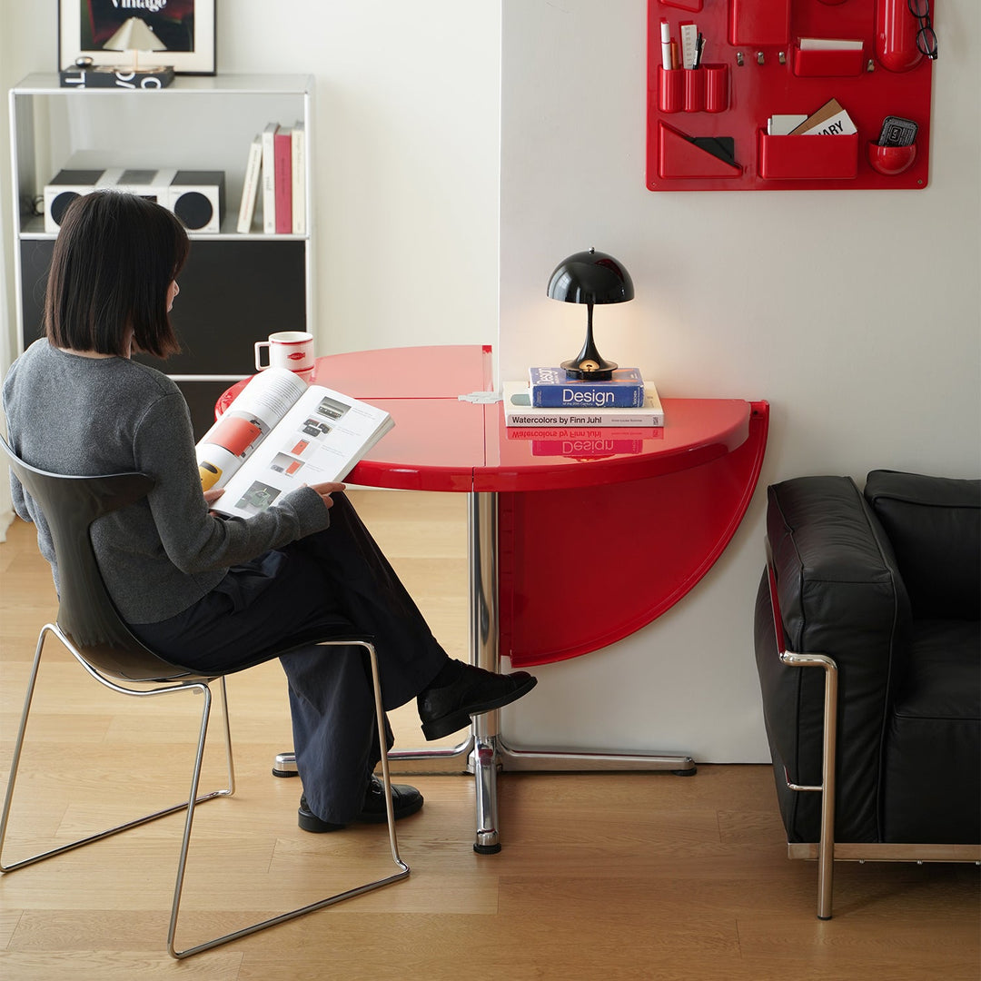 Bauhaus abs steel round dining table donut primary product view.