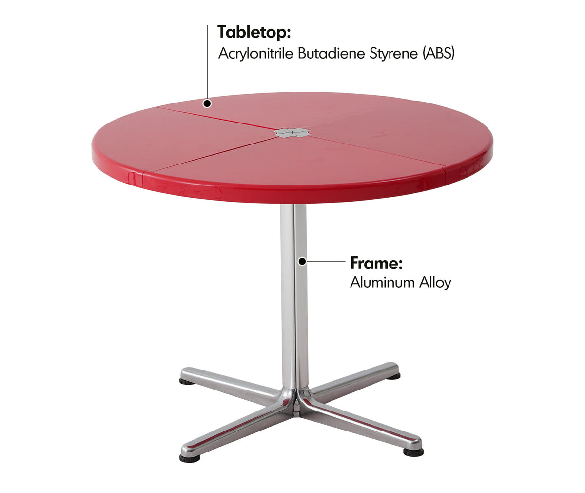more material details of Minimalist ABS Steel Round Dining Table DONUT