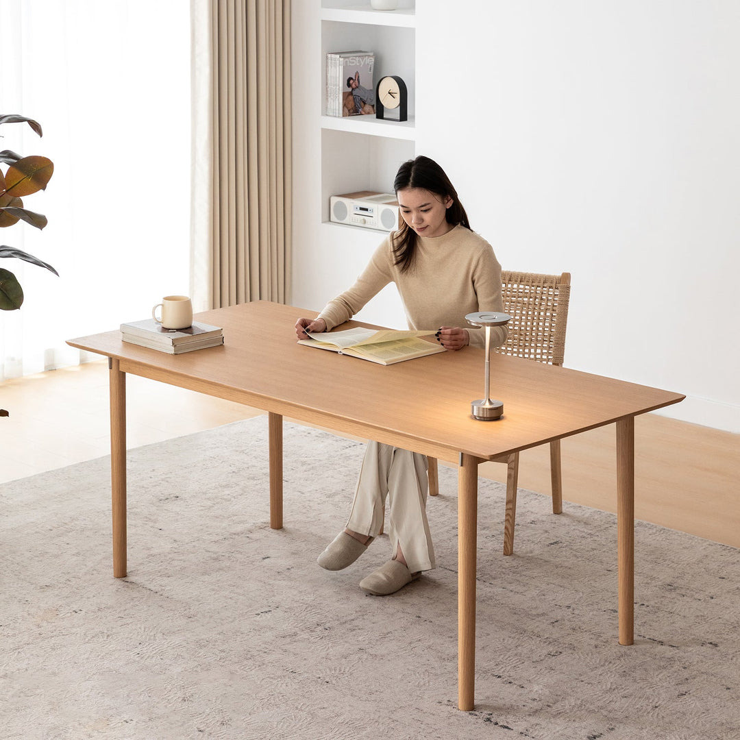 Minimalist ash wood dining table borel primary product view.