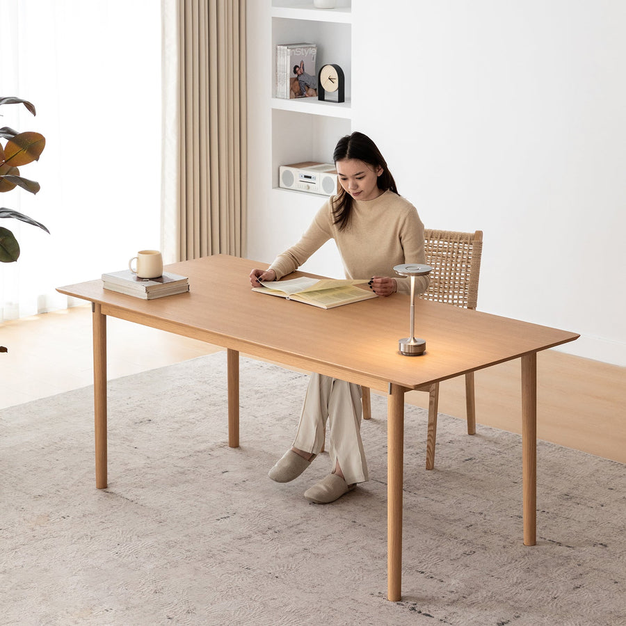 Minimalist ash wood dining table borel primary product view.