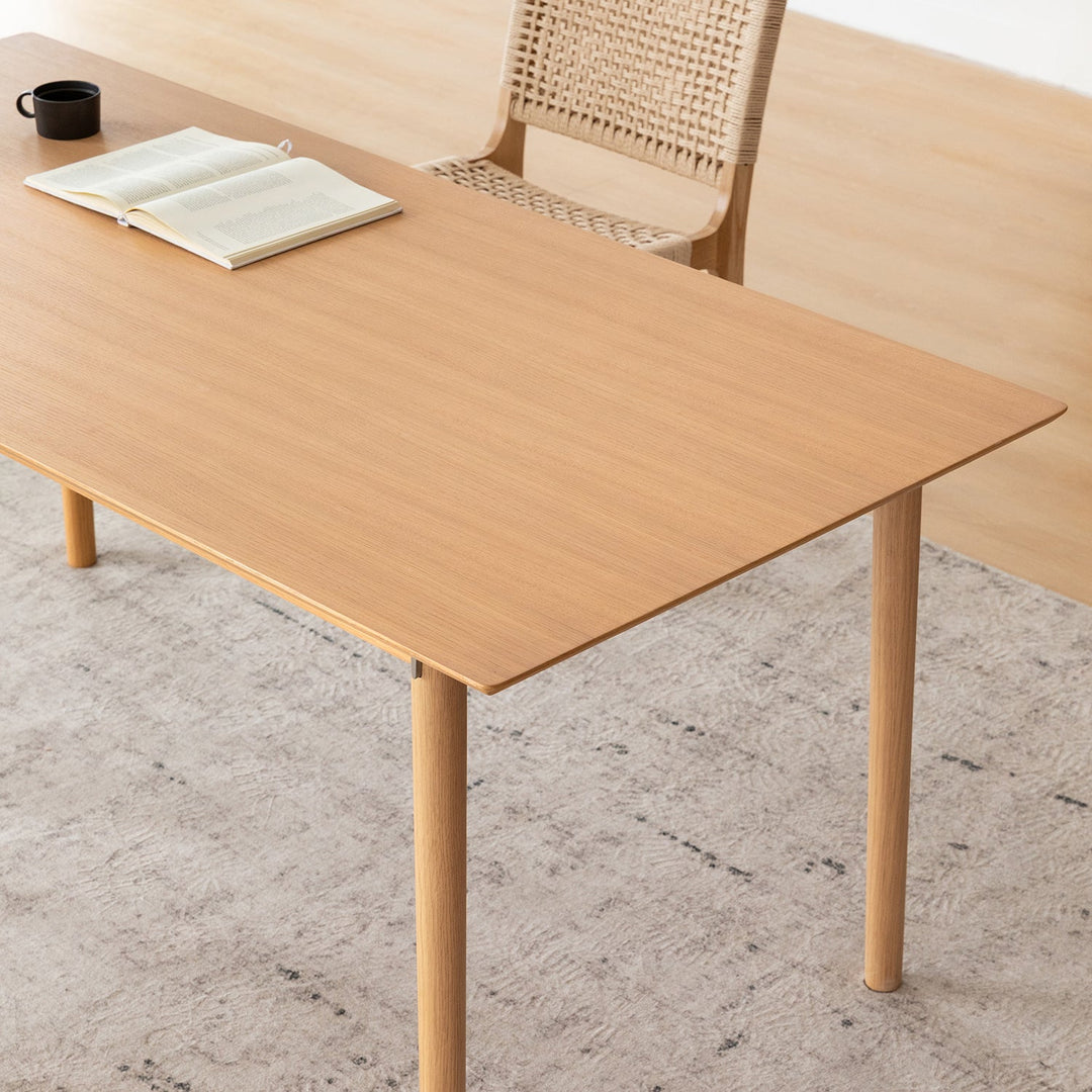 Minimalist ash wood dining table borel size charts.