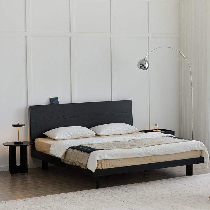 Minimalist ash wood veneer bed monk primary product view.