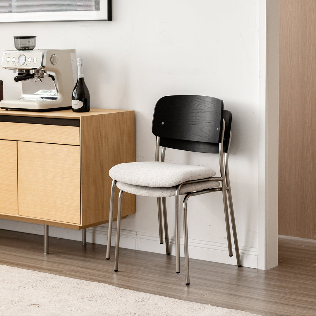 Minimalist ash wood veneer cotton fabric dining chair black aeri size charts.