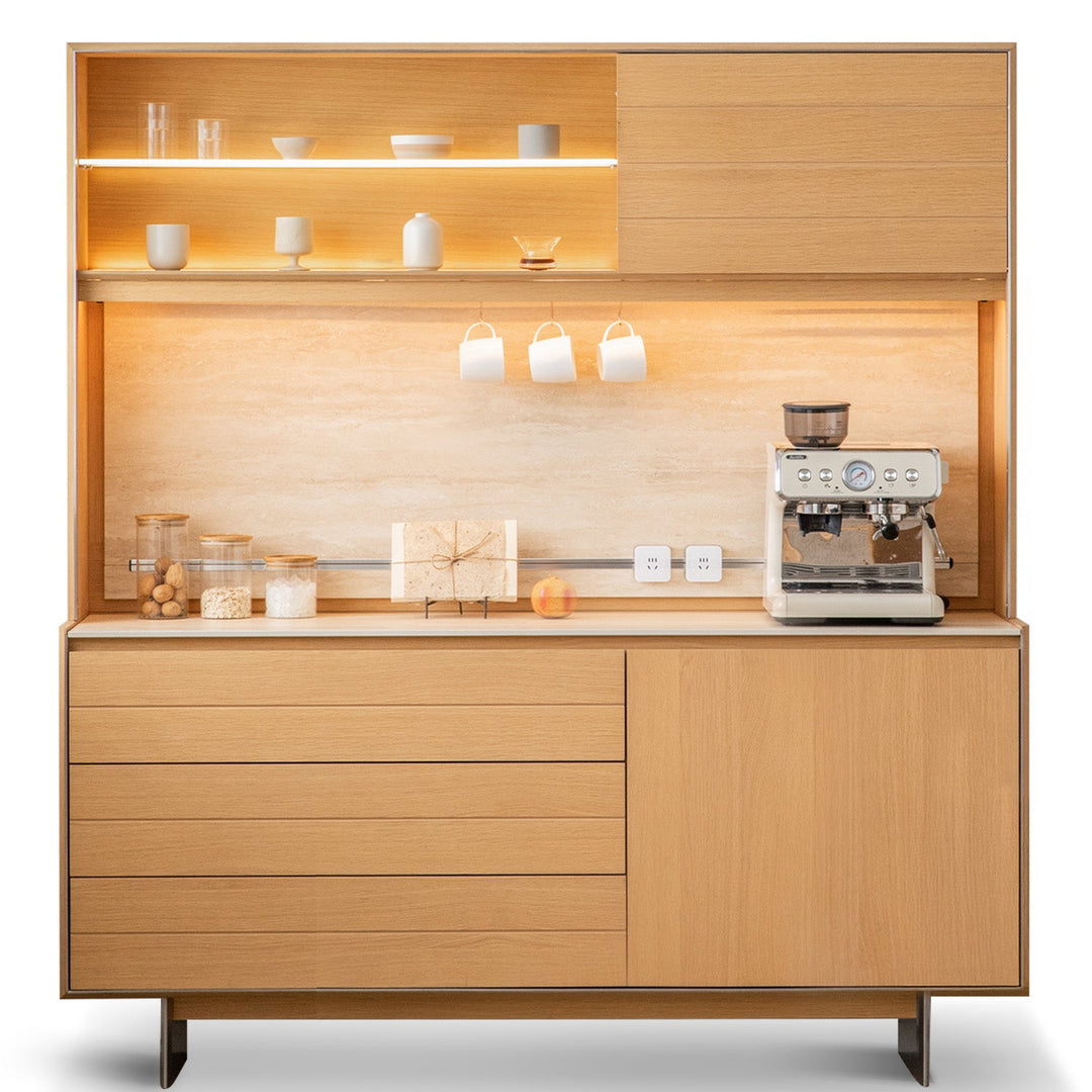 Minimalist ash wood veneer kitchen cabinet less environmental situation.