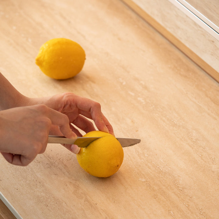Minimalist ash wood veneer kitchen cabinet less detail 2.