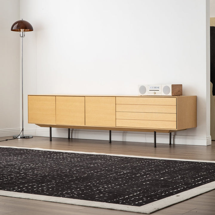 Minimalist ash wood veneer tv console colin size charts.