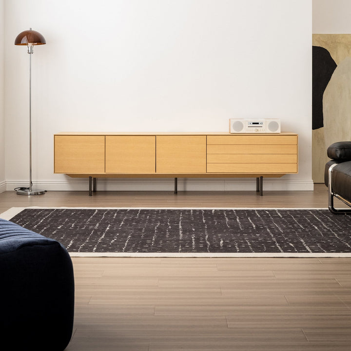 Minimalist ash wood veneer tv console colin color swatches.