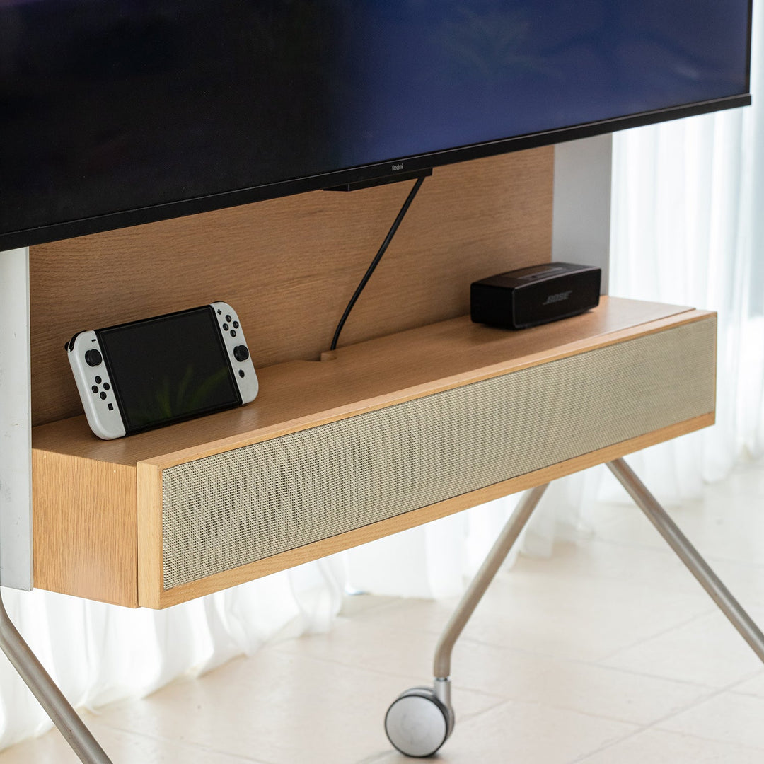 Minimalist ash wood veneer tv hanger roam environmental situation.