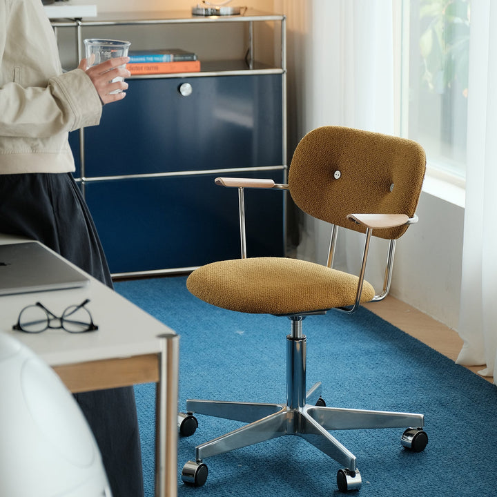 Minimalist boucle fabric study chair aodo situational feels.