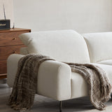 Minimalist chenille velvet fabric 1 seater sofa drift primary product view.