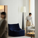 Minimalist chenille velvet fabric 1 seater sofa kait primary product view.