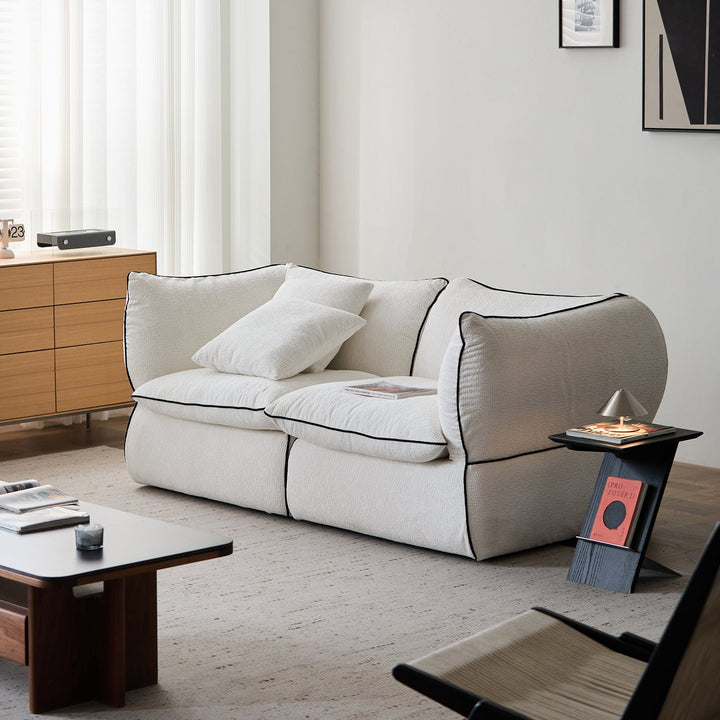 Minimalist chenille velvet fabric 3 seater sofa cloud size charts.