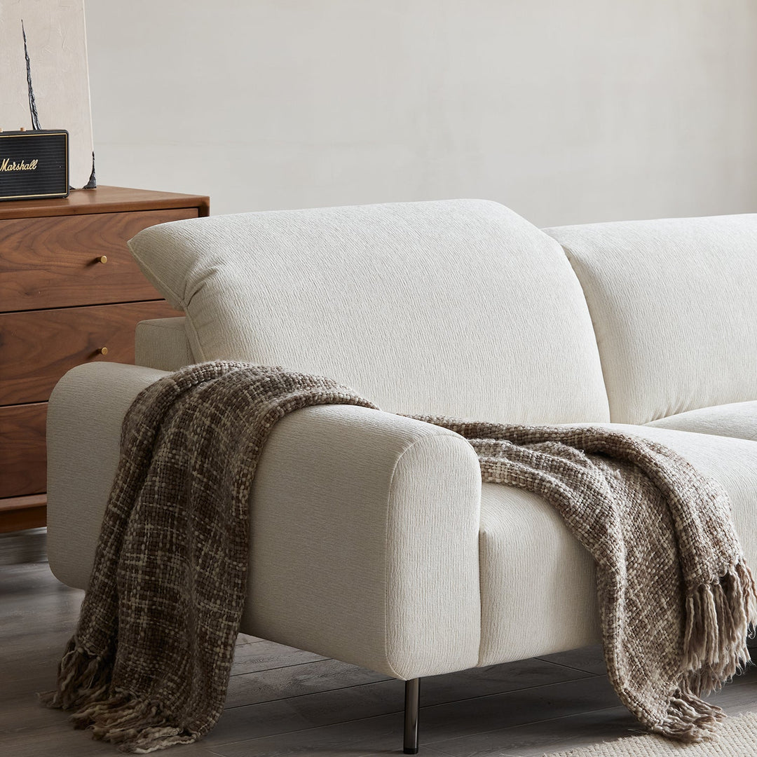 Minimalist chenille velvet fabric 3 seater sofa drift conceptual design.