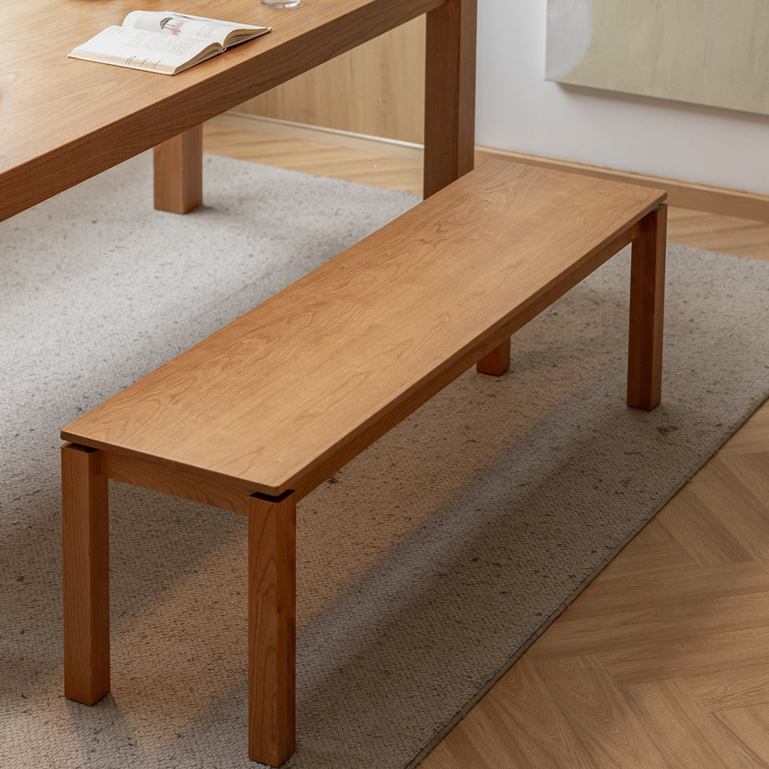 Minimalist Cherry Wood Dining Bench COASTAL