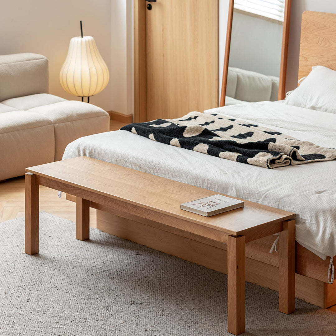 Minimalist Cherry Wood Dining Bench COASTAL