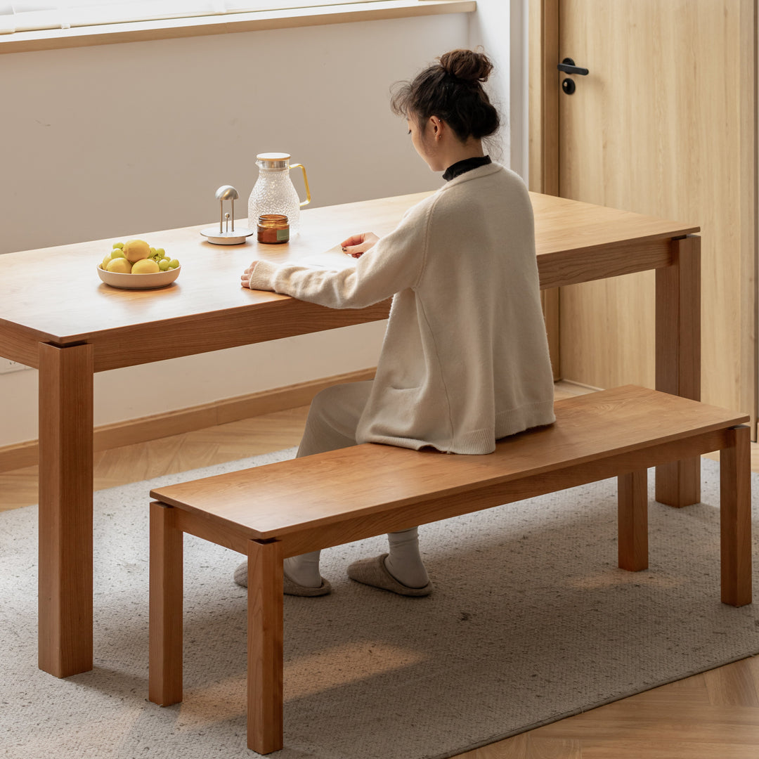 Minimalist Cherry Wood Dining Bench COASTAL