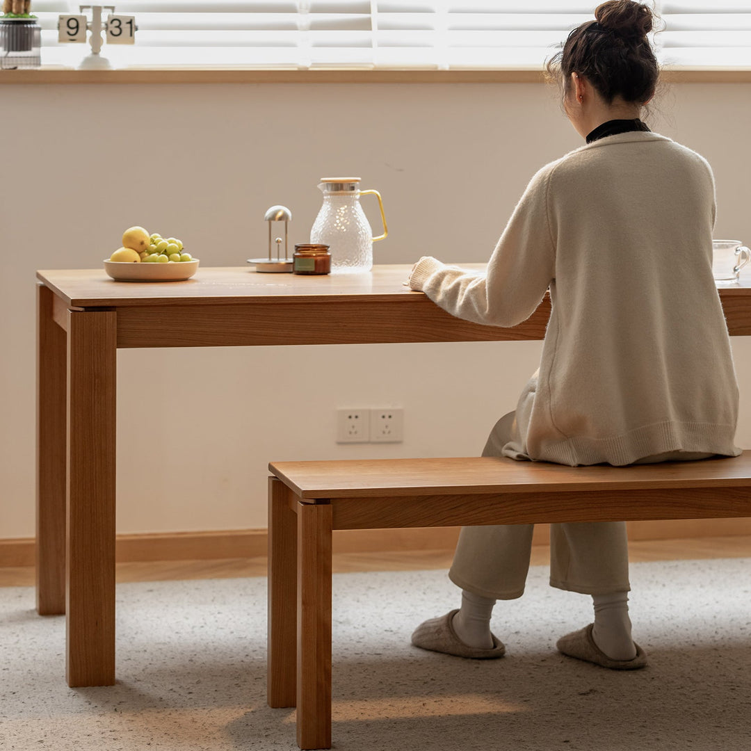 Minimalist Cherry Wood Dining Bench COASTAL