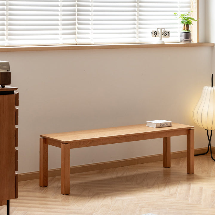 Minimalist Cherry Wood Dining Bench COASTAL