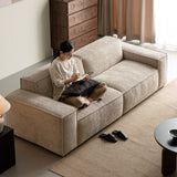 Minimalist linen fabric 3 seater sofa camaleonda primary product view.