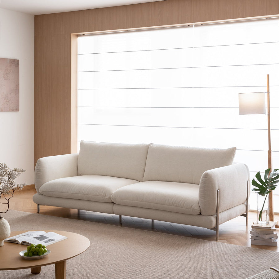 Minimalist cotton fabric 3 seater sofa como primary product view.