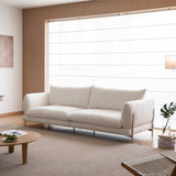 Minimalist cotton fabric 4 seater sofa como primary product view.
