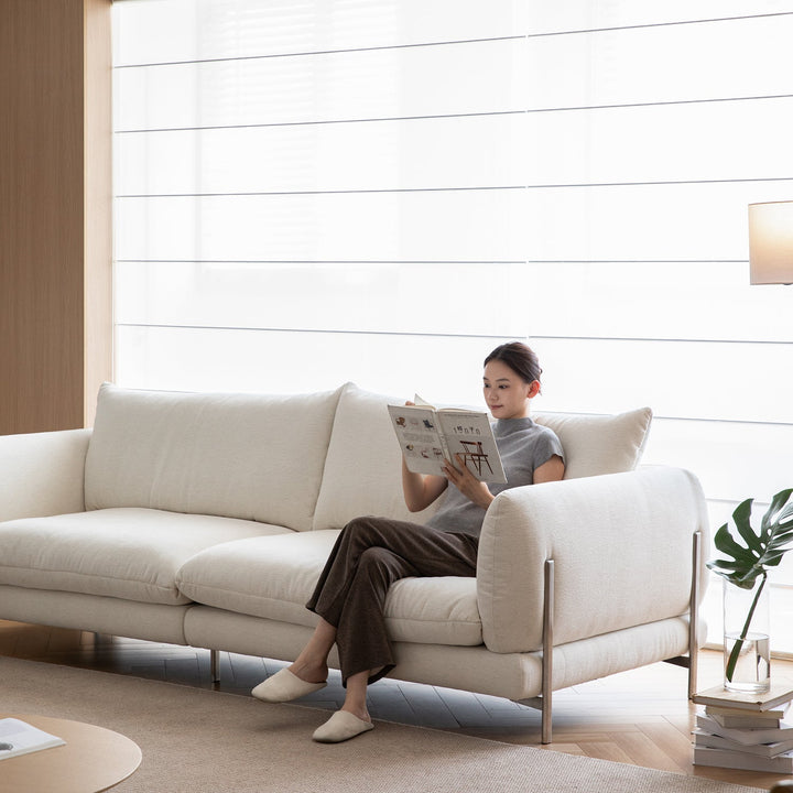 Minimalist cotton fabric 4 seater sofa como size charts.