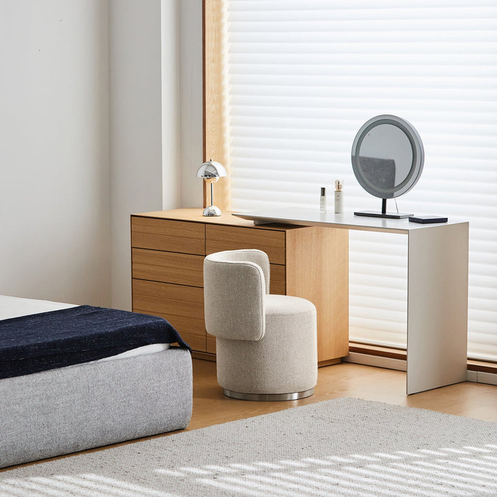 Minimalist Cotton Fabric Dressing Chair NOEL