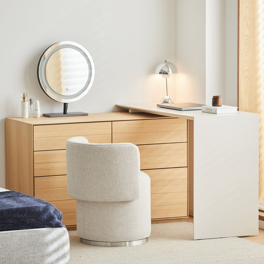 Minimalist Cotton Fabric Dressing Chair NOEL