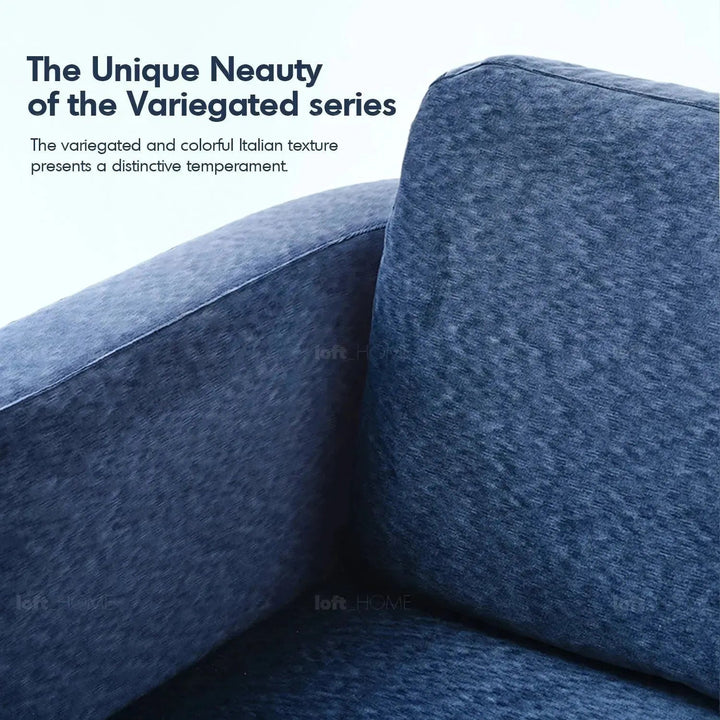 Minimalist fabric 1 seater revolving sofa variegated in details.