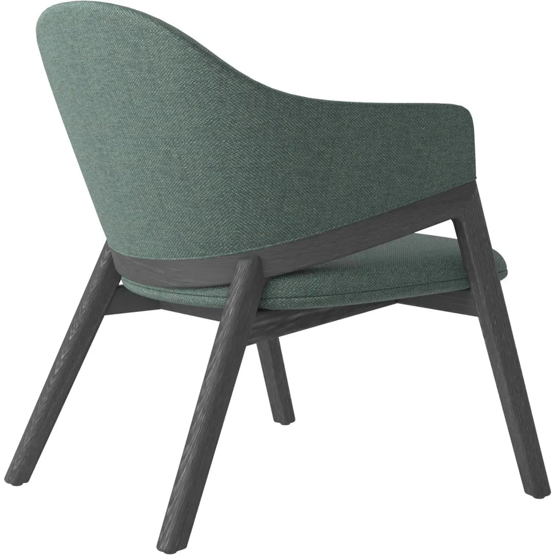Japandi fabric 1 seater sofa hug in panoramic view.