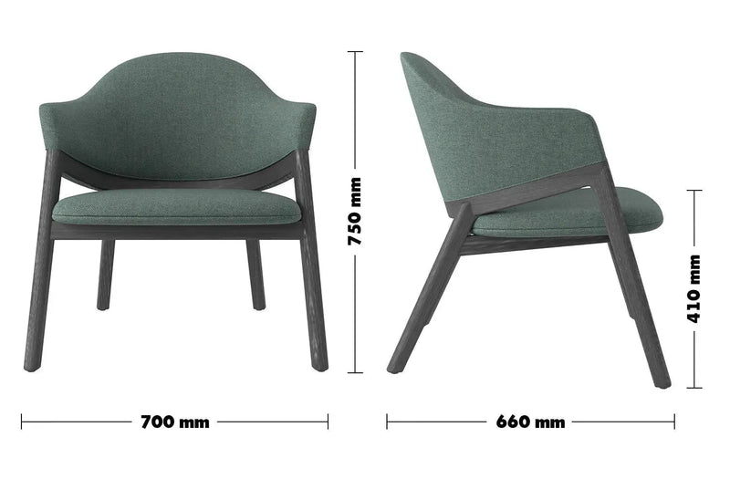 Japandi fabric 1 seater sofa hug size charts.