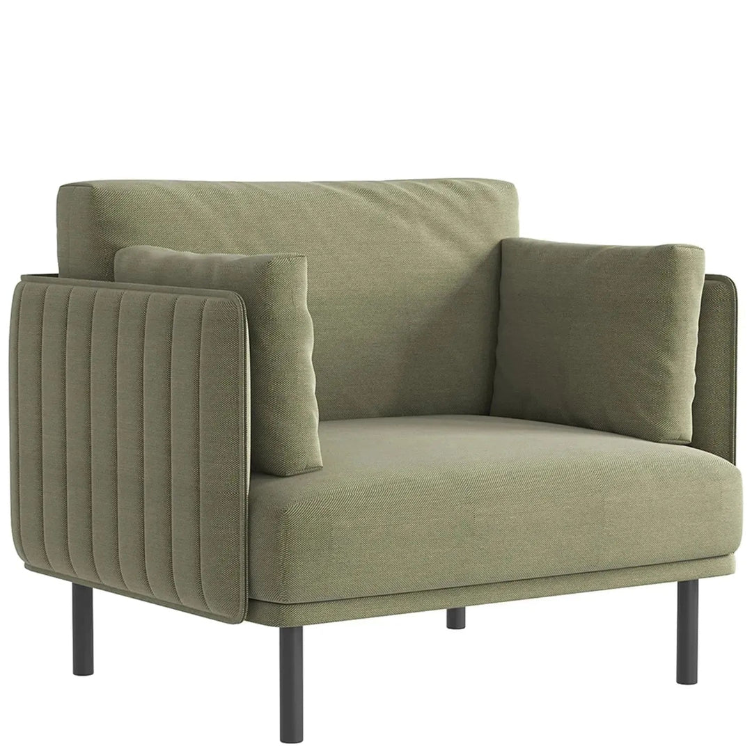 Minimalist fabric 1 seater sofa muti in still life.