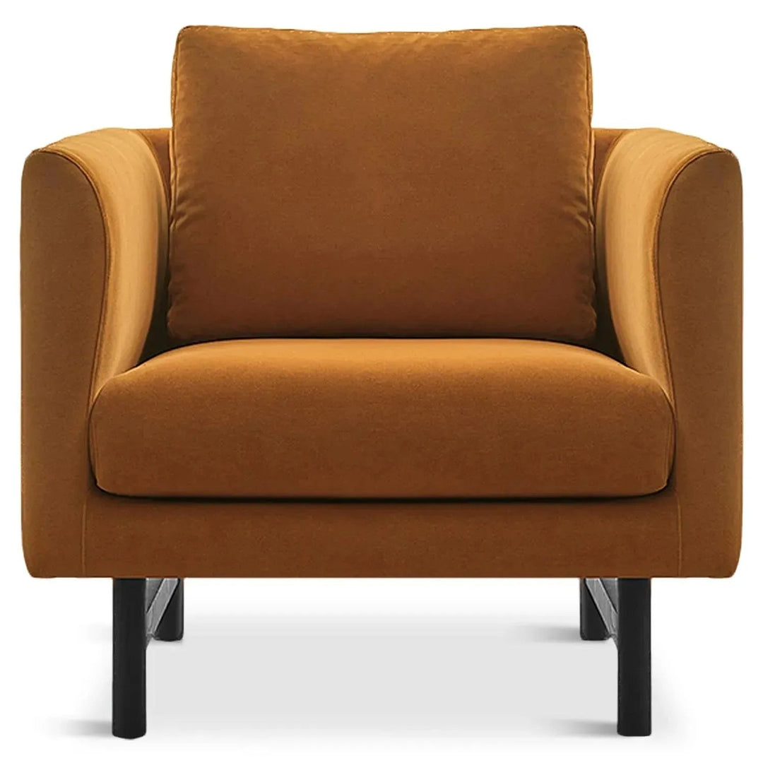 Minimalist fabric 1 seater sofa nor in white background.