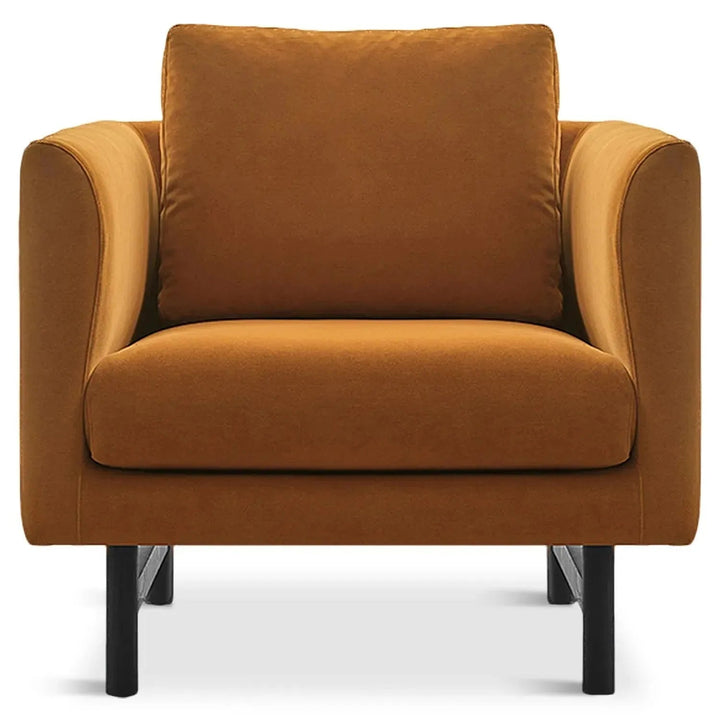 Minimalist fabric 1 seater sofa nor in white background.