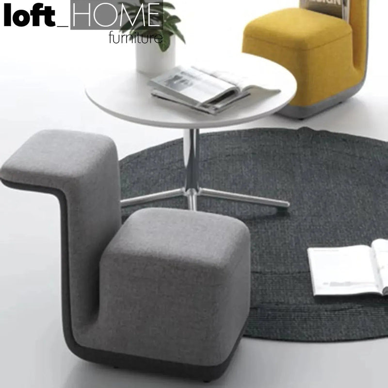 Bauhaus fabric ottoman pipe in panoramic view.