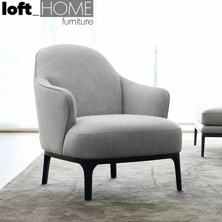 Minimalist fabric 1 seater sofa rina primary product view.